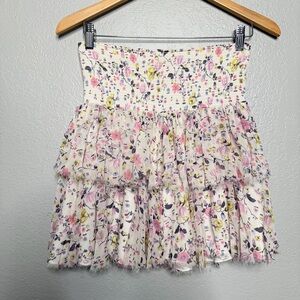 Rebecca Taylor Floral Mini silk skirt Medium
